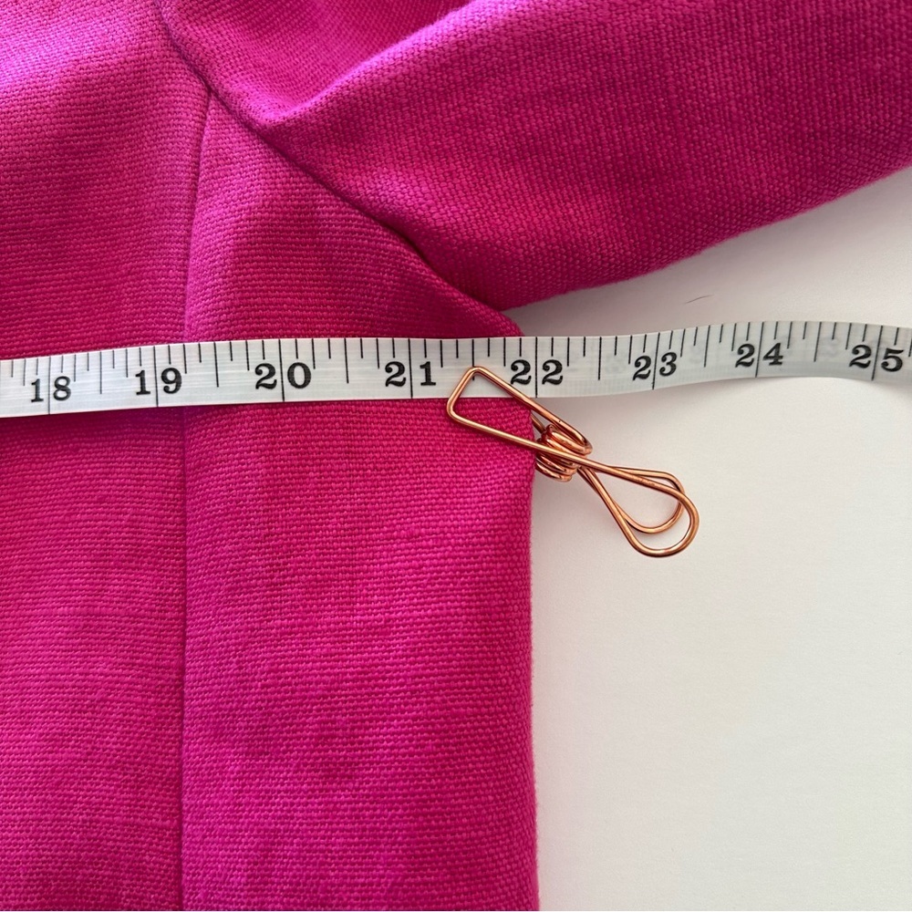 Talbots Linen Jacket Women's Size 14 Pink Jackie Fit 3-Button Lined Pockets - Picture 10 of 16